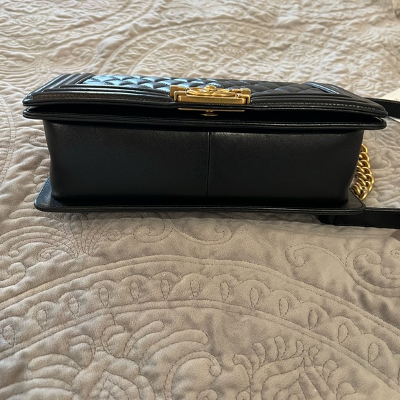 SOLD ‼️ 
Chanel med boy bag black with gold hardware pristine condition - Picture 4 of 6